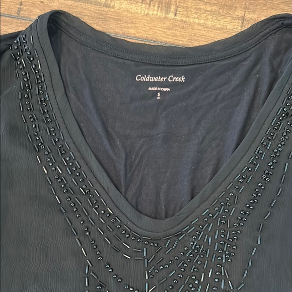 Coldwater Creek Black beaded Tank Top size small GUC - Picture 2 of 6